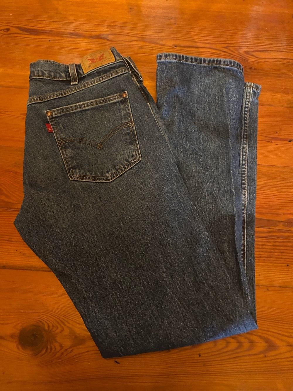 Levi's Men's Straight-Leg Denim Jeans in Dark Blue